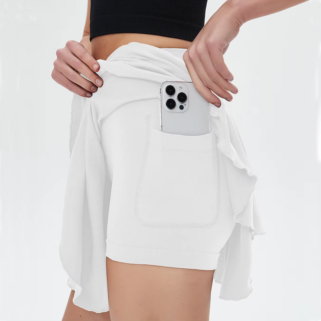 Women Tennis Skirt Women Fitness Sports Skirt with Built-In Shorts Yoga Fitness High Elastic Girl Sweatpants Skirts Golf Skorts